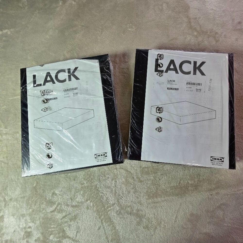 IKEA Lack 11333 Black Floating Wall Shelves 30x26 cm 11 3/4" x 10 1/4" Brand NEW